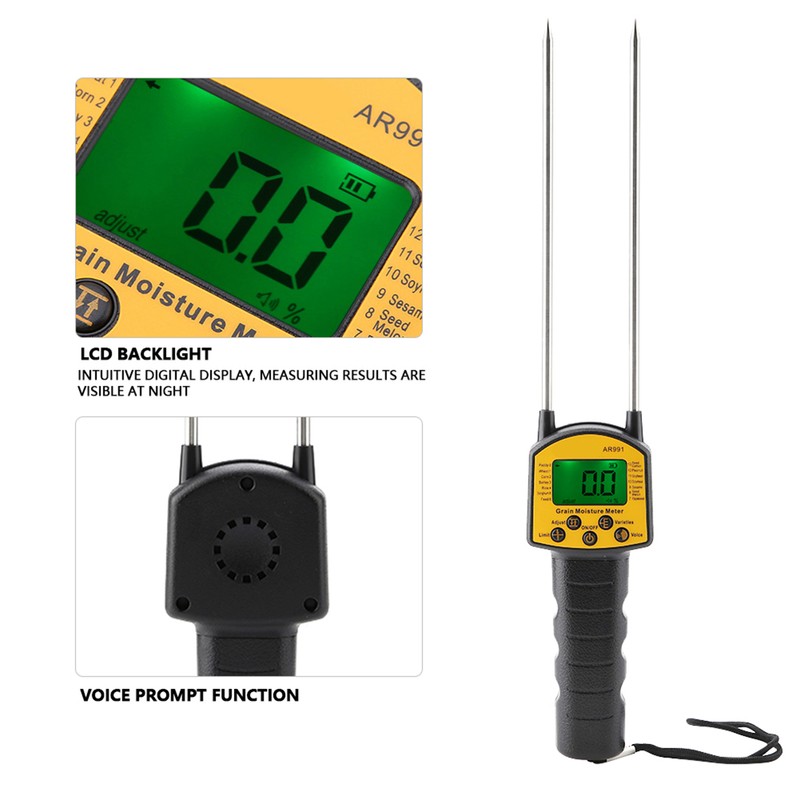 SMART SENSOR AR991 Digital LCD Grain Moisture Meter for Wheat