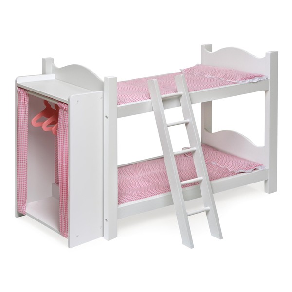 Badger Basket Doll Bunk Bed with Armoire for 18 to