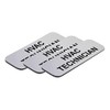 HVAC Technician 1 x 3" Name Tag/Badge, Silver, (3 Pack)