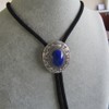 Vintage Silver Plated Handcraft Lapis lazuli Stone Ukiyo-e Oval Bolo
