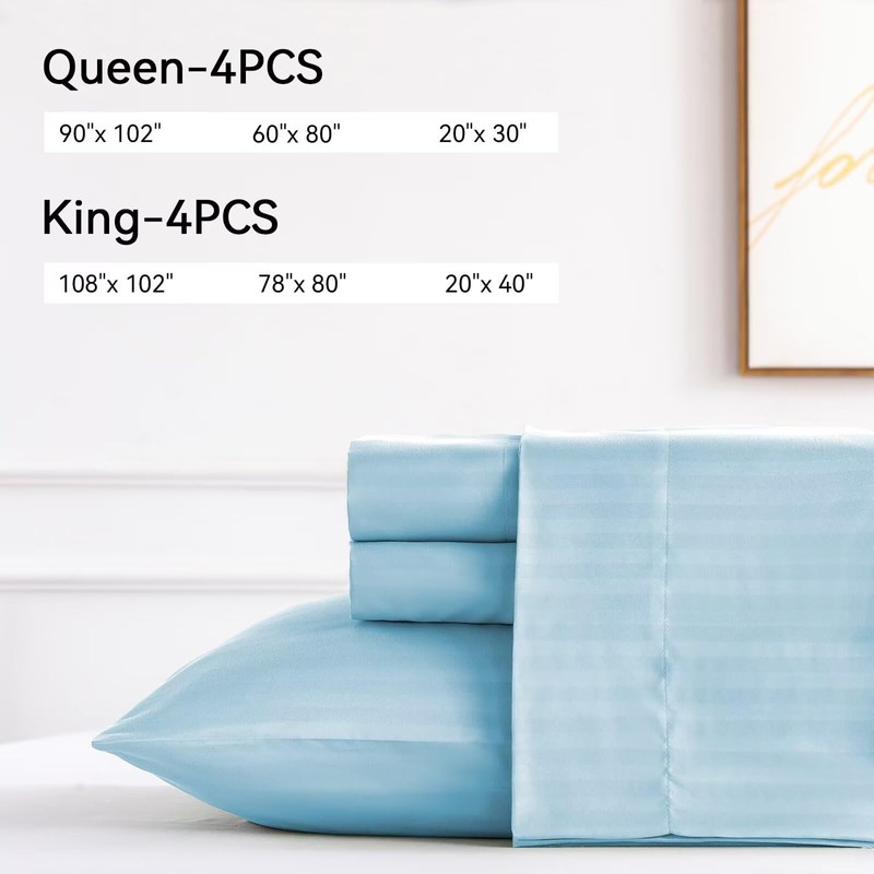 SIGF 4 Pieces Queen Microfiber Sheets Set, Breathable and Soft