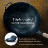 Mammafong Preseasoned Flat Bottom Carbon Steel Wok (12 inch Preseasoned