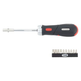 トネ(TONE) ラチェットドライバーセット RD10S ビット差込 &6.35mm(1/4") ブラック 内容12点