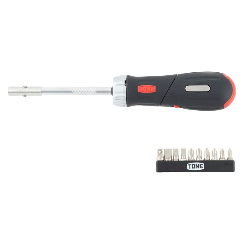 トネ(TONE) ラチェットドライバーセット RD10S ビット差込 &6.35mm(1/4") ブラック 内容12点