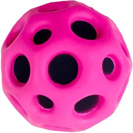 1 x Hot Pink Space Ball, Bouncy Ball, Moon Ball with Extremely High Bounce, Heavy Duty Foam Hole Ball, Mini Bouncy Ball for Pets, Party Gift, Calisthenics and Skill