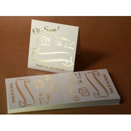 Hashtag Signs For Tables, Gold Foil, 20 Pack and Thank You Tags, 20 Pack Included. Table Top for Party, Oh Snap. # Photo Sign for Instagram, Birthday, Tent Cards Share The Love!