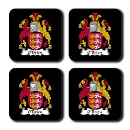 O'Brien Coat of Arms/Family Crest Coaster Set, by Carpe Diem Designs – Made in the U.S.A.