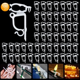 TITE 100 PCS Mini Plastic Gutter Hanging Hooks Outdoor Christmas Lights Hooks Clips for Christmas Party Birthday Wedding Decoration (D)