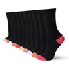 Socksmad Ladies Socks 4-7 UK - Womens Black Socks for Work, Events & Casual Wear - Coloured Heel & Toe- Multipack, Cotton Rich, Honeycomb Soft Tops - Wardrobe Essentials - Assorted PK 3, 10 Pairs