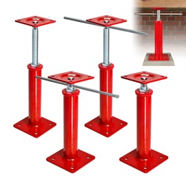 4 Pack House Floor Jacks for Leveling, 11.8-16 in Adjustable Screw Support Posts, Up to 11,023 lb Each, for Crawl Space, Floor Joists and Basement Beams