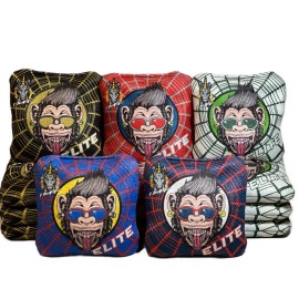 IMF - ELITE "SPYDER MONKEY" DUAL SIDED  ALL WEATHER  PRO CORNHOLE BAGS -SET OF 4 - Black