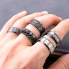 YOVORO 9Pcs Stainless Steel Band Rings for Men Women Fidget