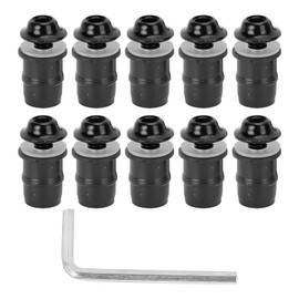 Les-Theresa 10 Pieces Motorcycle M5 x 16 mm/0.6 Inch Windscreen Windscreen Screws Kit Universal with Wrench (Black)