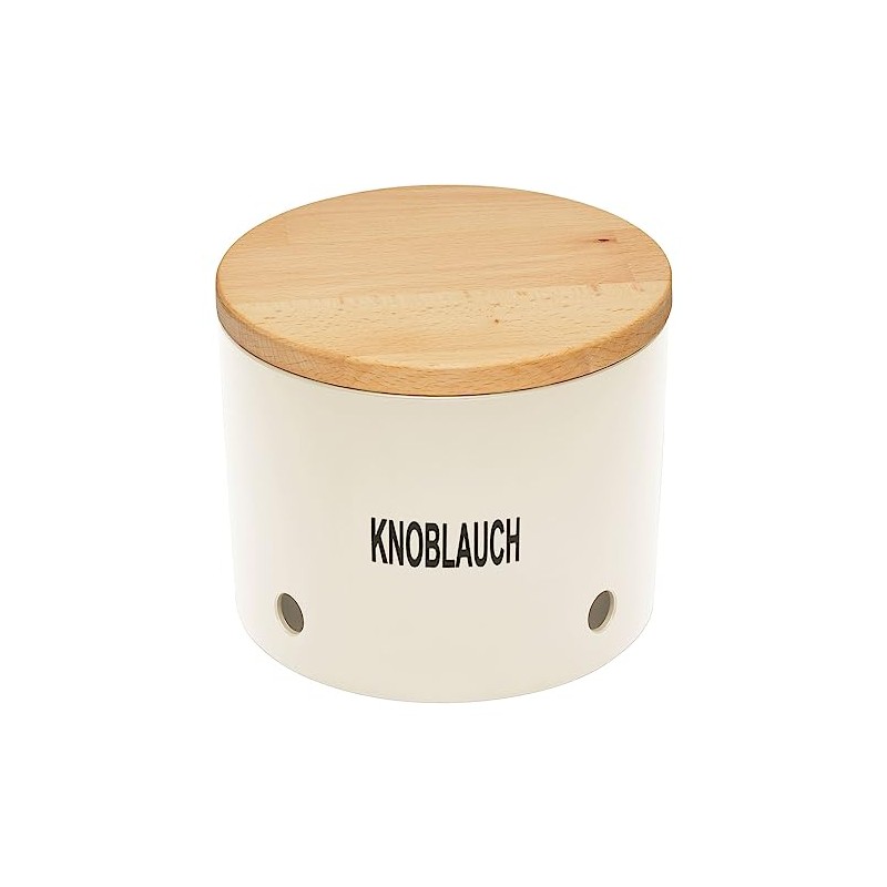 Magu Natur-Design Garlic Pot Beige - Modern Garlic Container with