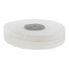 White Close Stitched Metal Polishing Buffing Mop 6" x 1" 2 section 2nd Stage