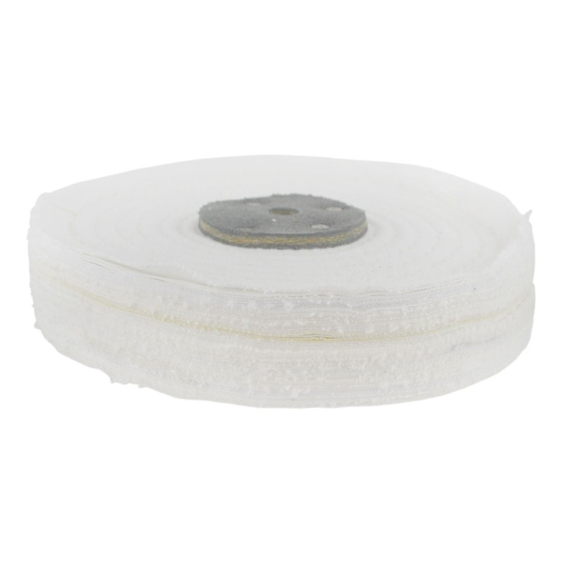 White Close Stitched Metal Polishing Buffing Mop 6" x 1"