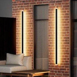 Aipsun LED Outdoor Wall Light Fixtures, Black Exterior Wall Sconces 3000K,23.6inch Modern Porch Patio Wall Light Fixture for House Courtyard Balcony Porch(1 Pack)