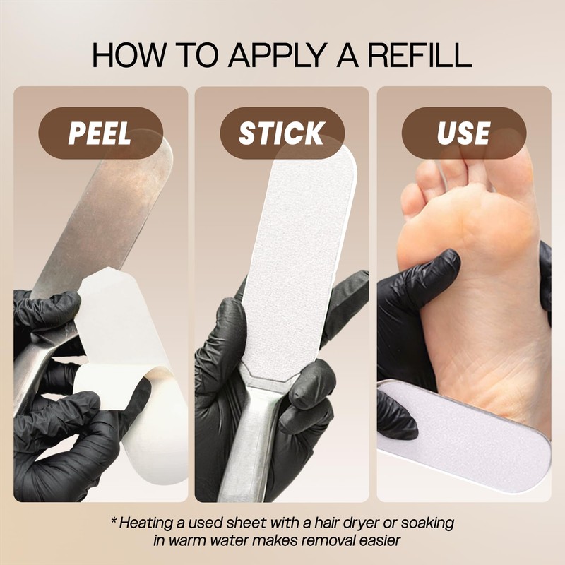 PANA 40 Pieces Large White Pedi File Refill for Stainless