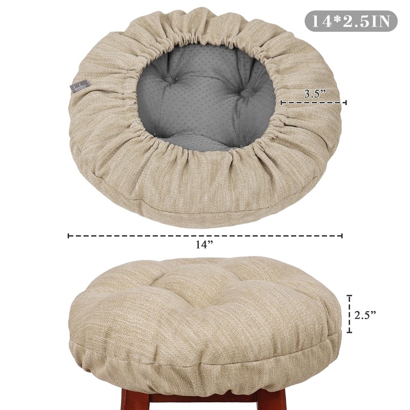 baibu Set of 2 Stool Covers Round, Super Soft Round