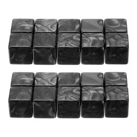 PATIKIL 16 mm Acrylic Dice Blank, 50 Pcs Standard Game Dice Square Corner with Pearl Smoothed Surface Six Sided for Board Games Teaching, Black