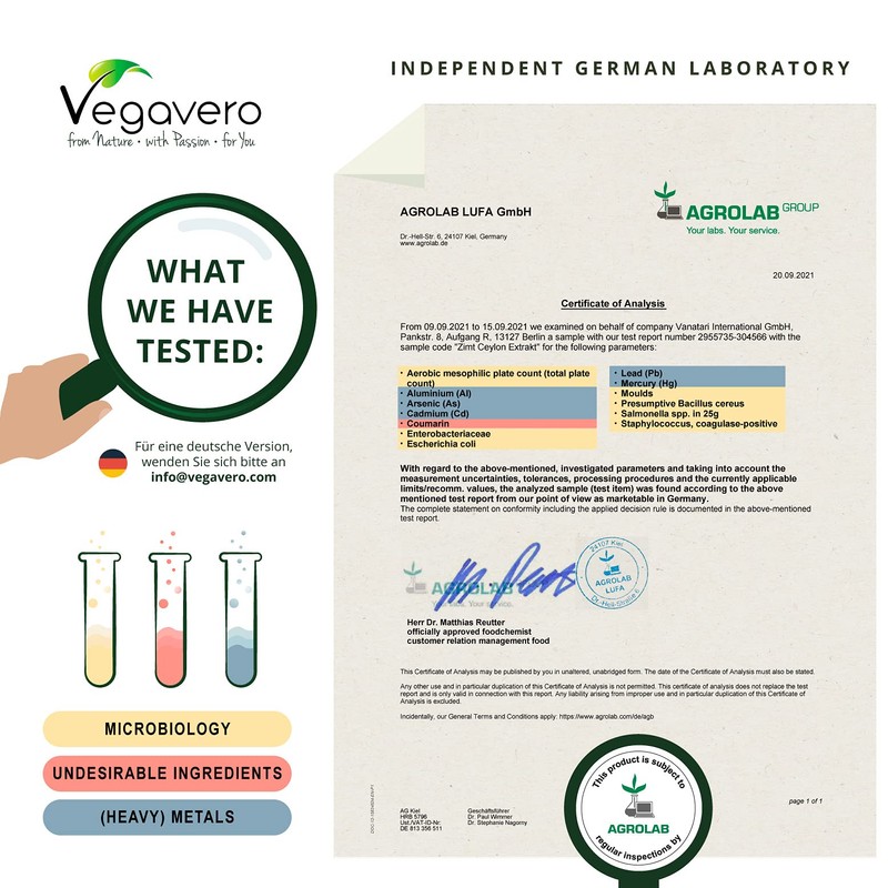 Ceylon Cinnamon 2000mg Vegavero® | High Strength Extract (8:1) |
