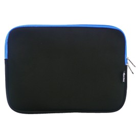 Emartbuy Black/Blue 13-15 Inch Water Resistant Neoprene Soft Zip Case Cover Sleeve With Blue Interior & Zip Compatible with Laptops Listed Below