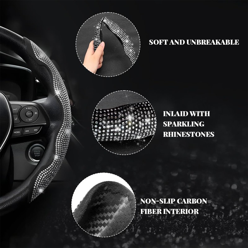 BWBWND 2 PCS Steering Wheel Cover, Segmented Car Wheel Covers
