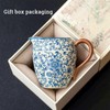 CmengAo Floral Ceramic Tea Pitcher - Classic Blue and White
