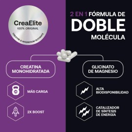 Creatina Monohidratada Creatinology 120 Cpsulas a Base de Creatina Monohidratada y Glicinato de Magnesio Sin Sabor Suplemento Alimenticio             