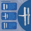 White Universal Flexi UPVC Repair Door Handle Set Adjustable 59mm