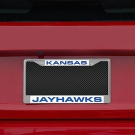 Rico Kansas Jayhawks Chrome Metal License Plate Frame Holder