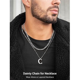 PROSTEEL Figaro Chain Chains For Men Necklace 20 Inch 5mm Thick Stainless Steel Aesthetic Necklaces