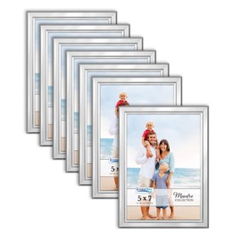 Icona Bay 5x7 Picture Frames Set (Silver, 12 Pack), Classy Contemporary Style, Maestro Collection