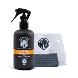 Rhino Wax Butcher Block Cleaning Kit - Includes Cutting Board Wood Spray Cleaner, Bench Scraper, Microfiber Cloth - for Butcher Block Countertops, Islands, Large Cutting-Boards - Natural - Food Safe