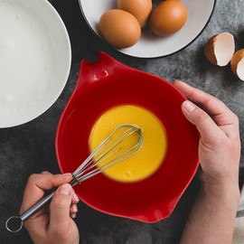 GLAD Mixing Bowl with Handle – 3 Quart | Heavy Duty Plastic with Pour Spout and Non-Slip Base | Dishwasher Safe Kitchen Supplies for Cooking and Baking, Red