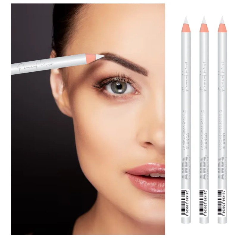 Kit 3 Pzas Lapiz Delineador Tono Blanco Mate Maquillaje Blanco
