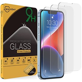 Jasinber 3-Pack Mica de Vidrio Cristal Templado Compatible con iPhone 14 Plus (6.7 2022) y iPhone 13 Pro Max 6.7 Pulgadas                             