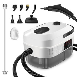 Zerpyor Handheld Steam Cleaner, 2500W Powerful 15sec Heat-up Multipurpose Steamer, 3-Level Temp, 37OZ Pressurized Deep Cleaning Steamer with 10 pcs Accessories for Window, Grease, Car, Home