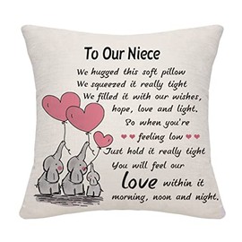 Bommex Niece Gifts from Aunt Uncle Niece Throw Pillow Cover Cushion Cover Cushion Case from Auntie Uncle Niece Birthday Gifts (Our Niece)