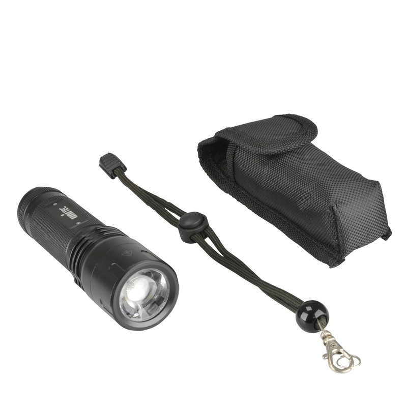 UNITEC Torch, Aluminium, Black, 24 x 12 x 4.5 cm