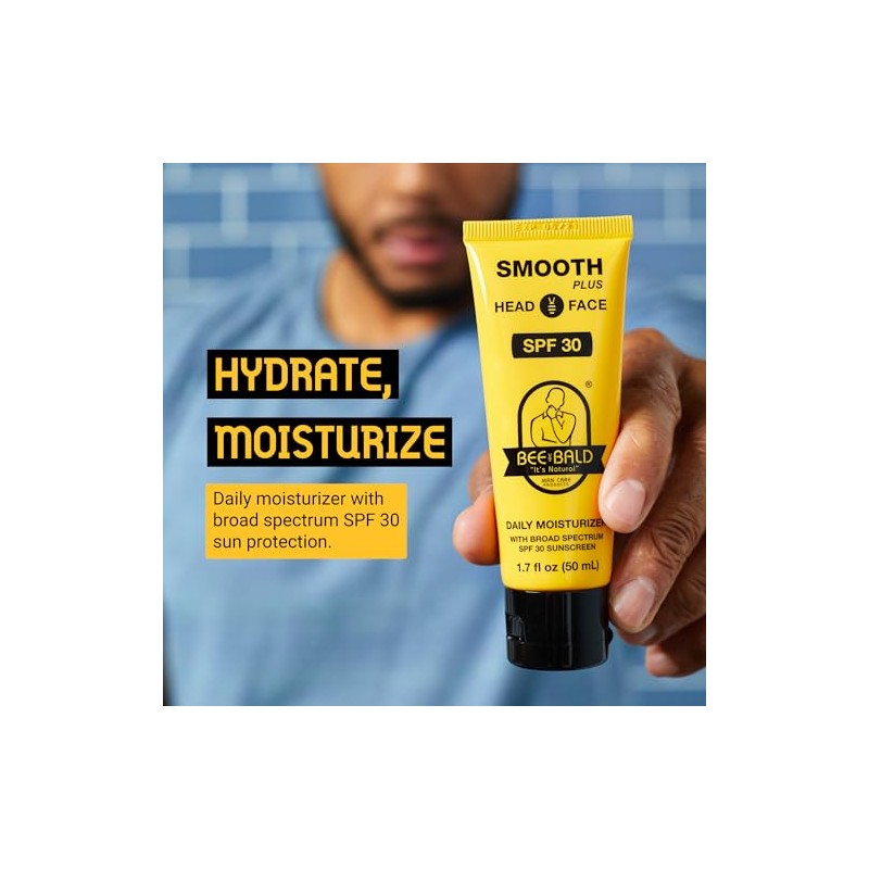 Bee Bald Smooth Plus Daily Moisturizer with SPF 30 Broad
