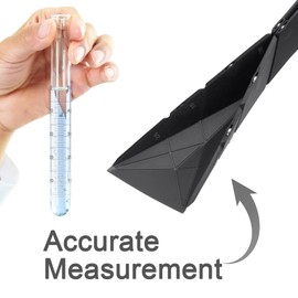 Polygons Flat 3-in-1 Measuring Spoons, Multifunction Folds Flat, 2 Spoons with 6 Different Sizes, 3-in-1 Magnetic Measurement Kitchen Gadget Cook Baking Ingredients Tool - Set of 2 (Black)