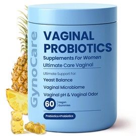Terramed Just Think Comfort Gomitas de probióticos vaginales para equilibrar el pH vaginal  Prebióticos y probióticos para mujeres  Gomitas de piña...