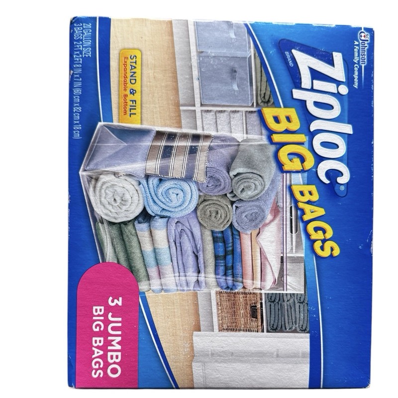 Ziploc Big Bags - 3 JUMBO 20 Gallon Bags -
