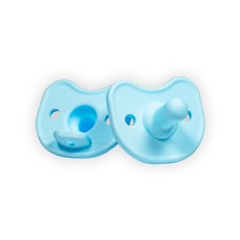 Kids Heroes Chupones Ortodónticos para Bebe de 0 a 3 Meses, Una Sola Pieza de Silicona, Libre de BPA, Paquete de 2 (Azul Celeste)