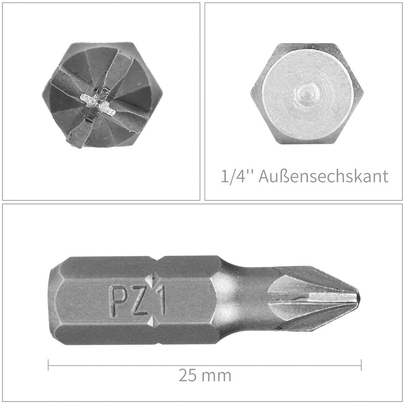 HPHOPE PZ1 Pozi Bits PZ1 Bit Assortment Length 25mm Pack