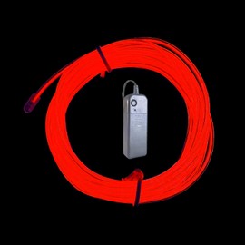 TiTiToo Red 5m El Wire, Portable Battery Pack Neon Wire Cuttable Glowing Neon Lights for DIY Decoration