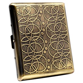 Goshentech Retro Metal case,Plated Bronze,20 Capacity,for Men and Women (Bronze,100mm King Size)