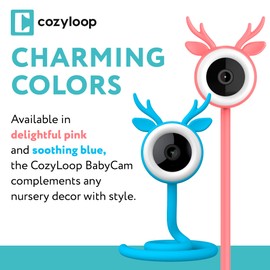 Cozyloop™ BabyCam, Smart WiFi Baby Monitor with Camera and Night Vision 4mp HD Video, Temperature Display, Sound & Motion Alerts, 2-Way Talk, Compatible with iOS & Android (Pink)