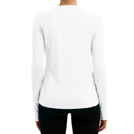 TACVASEN Long Sleeve Shirts for Women UPF 80+ Workout Shirts Moisture Wicking Summer Tops with Thumb Hole White M